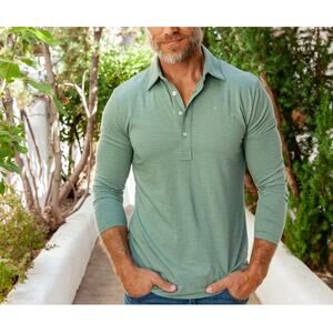 Criquet Performance Long Sleeve Range Polo Sage Size Medium